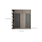 Grey Contemporary Storage Cabinet Faux Wood Cabinet with Sliding Doors