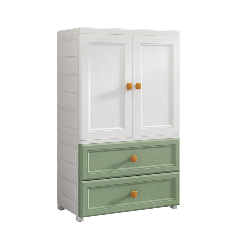 Bedroom Plastic Cabinet with Hinged Doors Matte Finish Modern Storage Cabinet