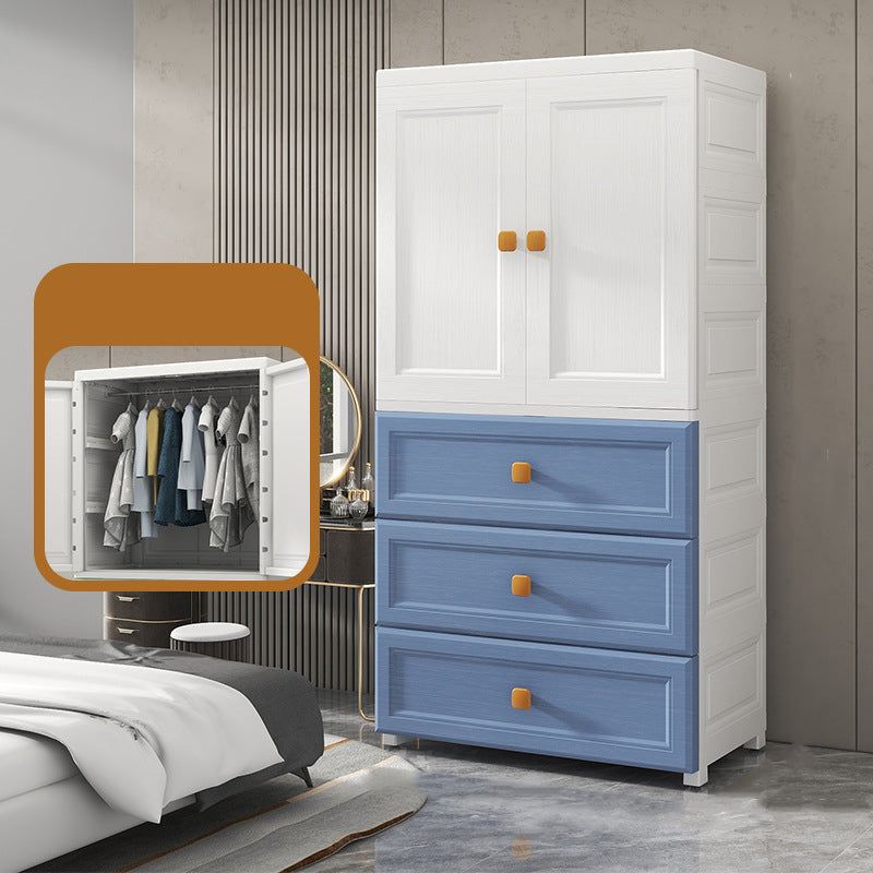 Bedroom Plastic Cabinet with Hinged Doors Matte Finish Modern Storage Cabinet