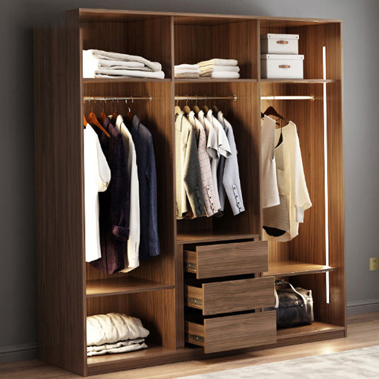 Brown Storage Cabinet with Glass Doors Contemporary Cabinet with Drawers