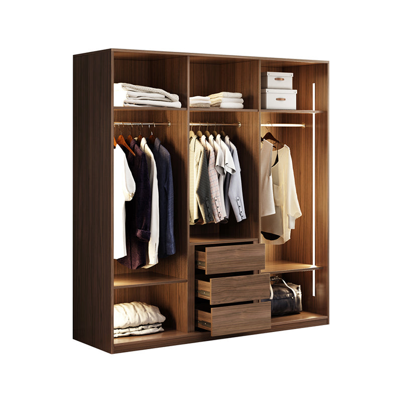 Brown Storage Cabinet with Glass Doors Contemporary Cabinet with Drawers