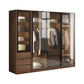 Brown Storage Cabinet with Glass Doors Contemporary Cabinet with Drawers