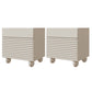 2 Drawers Contemporary Accent Table Nightstand Wood Antique Finish Bed Nightstand