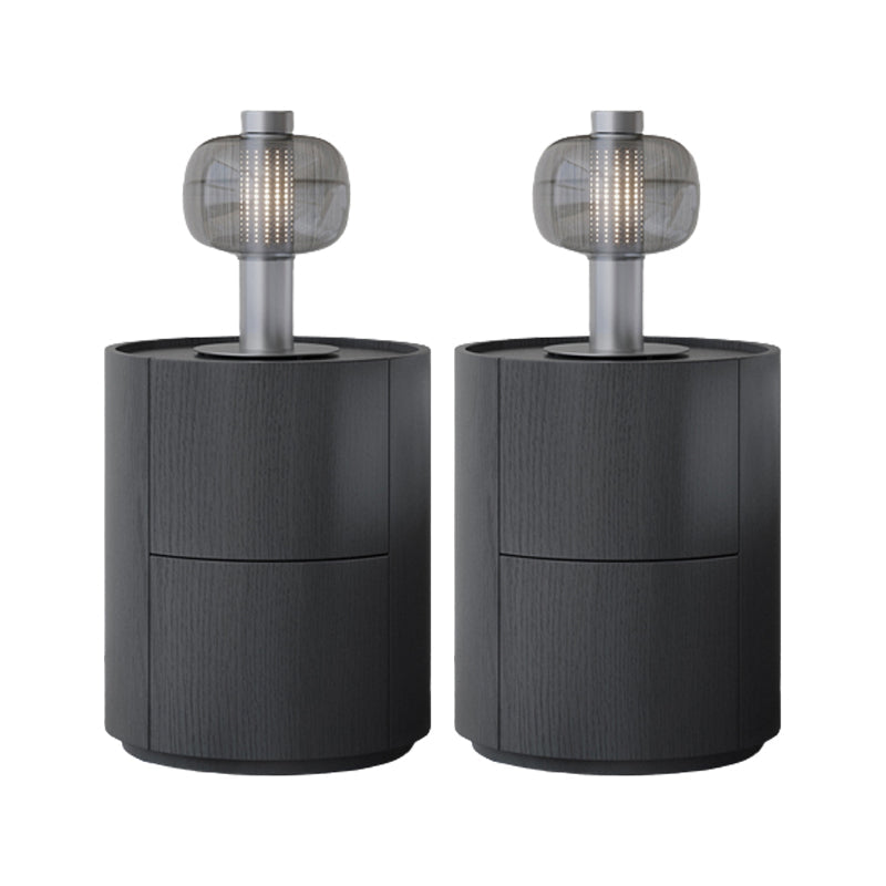 Drawers Storage Accent Table Nightstand Antique Finish Wood Bed Nightstand Black 2 Piece Set Clearhalo 'Bedroom Furniture' 'furn' 'furn_night_stand' 'Furniture' 'night_stand' 'Nightstands' 6873035