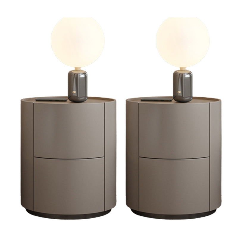 Drawers Storage Accent Table Nightstand Antique Finish Wood Bed Nightstand Khaki 2 Piece Set Clearhalo 'Bedroom Furniture' 'furn' 'furn_night_stand' 'Furniture' 'night_stand' 'Nightstands' 6873041