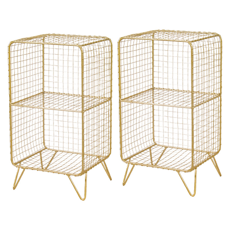 Glamakzent Tisch Nachttisch antikes Finish -Bett Nachttisch mit Regalen