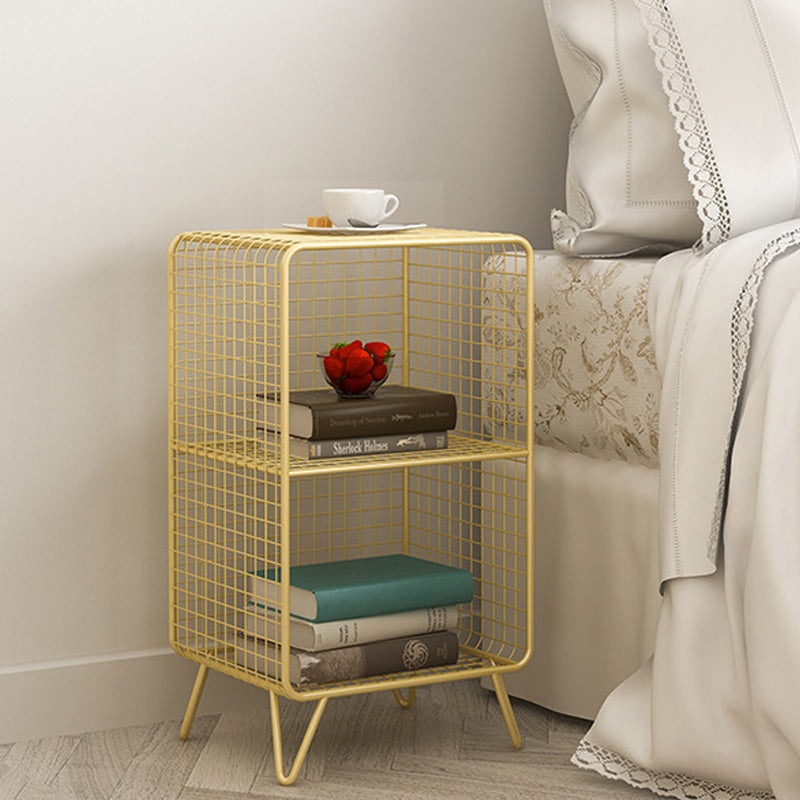 Glamakzent Tisch Nachttisch antikes Finish -Bett Nachttisch mit Regalen