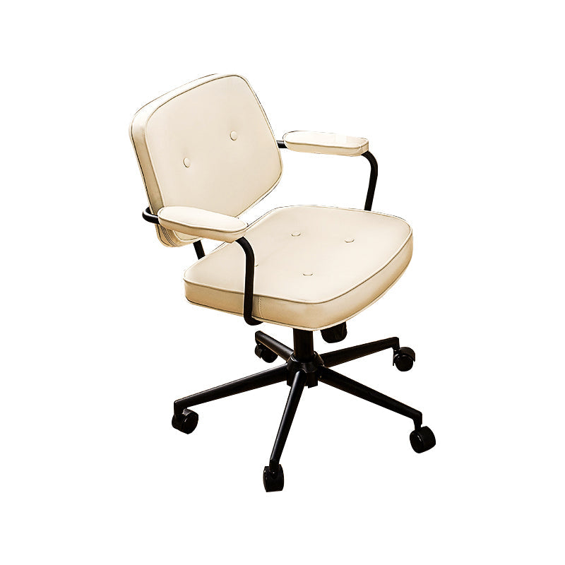 Silla de escritorio de brazos acolchados altura moderna de asiento ajustable silla giratoria con ruedas