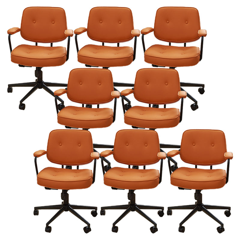 Silla de escritorio de brazos acolchados altura moderna de asiento ajustable silla giratoria con ruedas