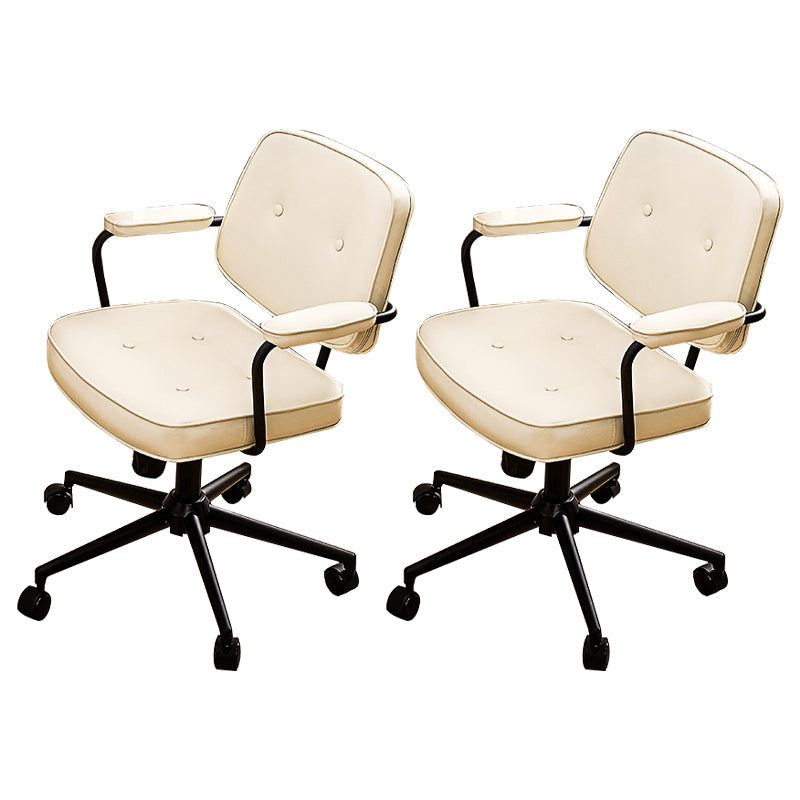 Silla de escritorio de brazos acolchados altura moderna de asiento ajustable silla giratoria con ruedas