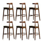 Faux Leather Dining Stools Industrial Bar Stool with Solid Wood Base