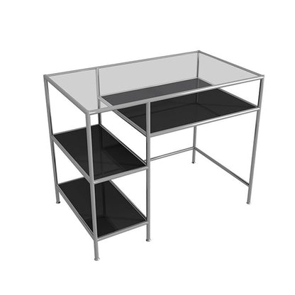 Escritorio de oficina moderno de escritorio rectangular de madera con estantes, 23.62 "W