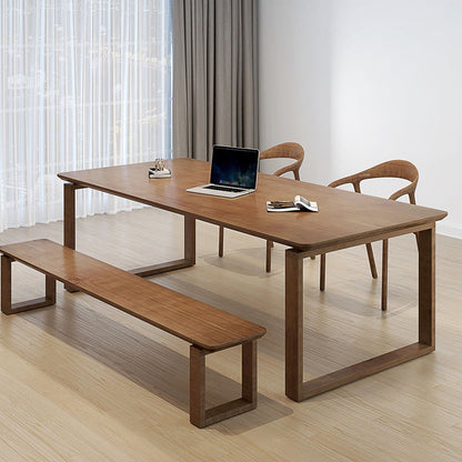 Rectangular Shaped Office Conference Tables Wood Writing Desk in Brown Clearhalo 'furn' 'furn_office_desk' 'Furniture' 'Office Desks' 'Office Furniture' 'office_desk' 6873733