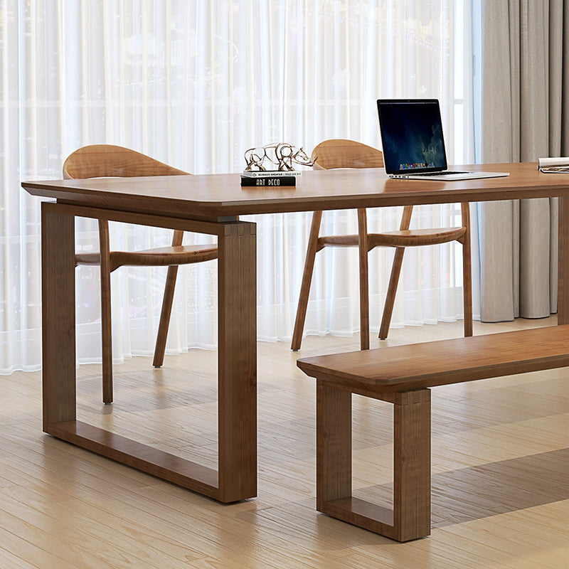 Rectangular Shaped Office Conference Tables Wood Writing Desk in Brown Clearhalo 'furn' 'furn_office_desk' 'Furniture' 'Office Desks' 'Office Furniture' 'office_desk' 6873738