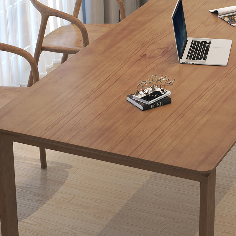 Rectangular Shaped Office Conference Tables Wood Writing Desk in Brown Clearhalo 'furn' 'furn_office_desk' 'Furniture' 'Office Desks' 'Office Furniture' 'office_desk' 6873739