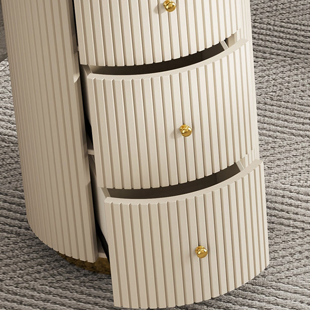 モダンな3引き出しオフィスデスクストーン29.53 "背の高い白いライティングデスク