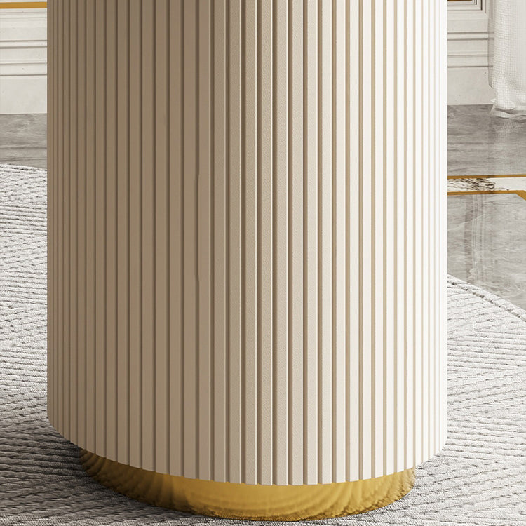 モダンな3引き出しオフィスデスクストーン29.53 "背の高い白いライティングデスク