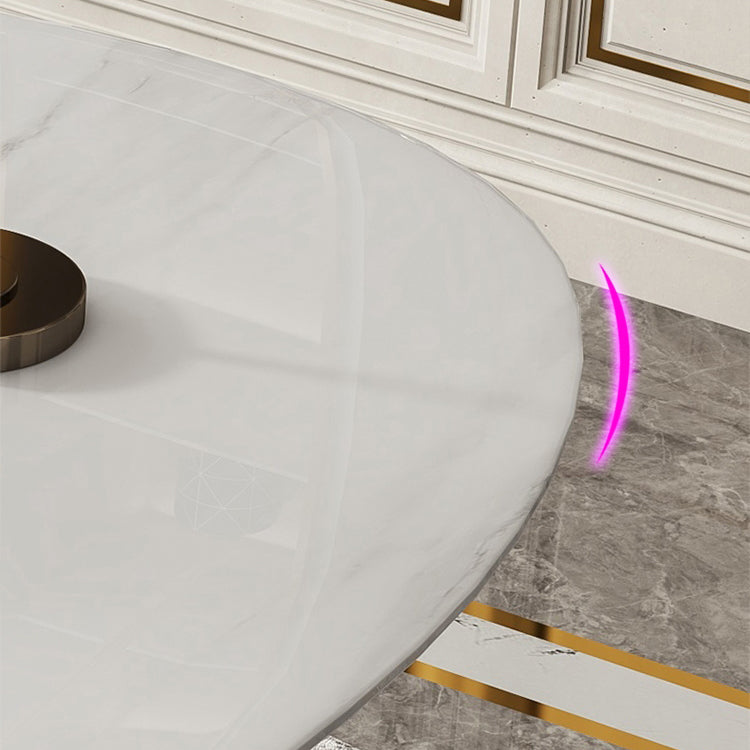 モダンな3引き出しオフィスデスクストーン29.53 "背の高い白いライティングデスク