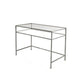 Modern Glass Top Office Desk 23.62" Wide Rectangular Writing Desk