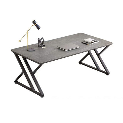 Scrivania da scrittura in pietra Sled Base Grey Writing Desk, alto 29,53 pollici