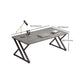 Scrivania da scrittura in pietra Sled Base Grey Writing Desk, alto 29,53 pollici
