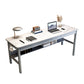 3 Drawers Writing Desk Rectangular Shaped Office Desk in Grey/Natural/Brown
