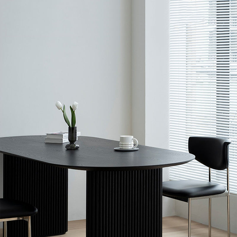 Oval Shaped Office Conference Tables Wood Writing Desks in Black Clearhalo 'furn' 'furn_office_desk' 'Furniture' 'Office Desks' 'Office Furniture' 'office_desk' 6874002