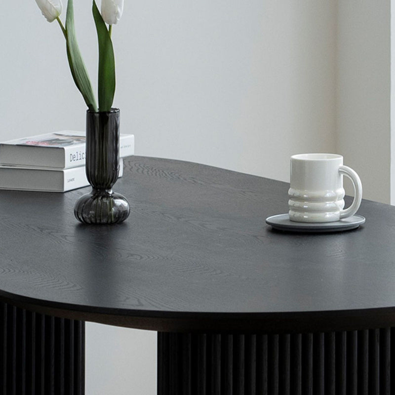 Oval Shaped Office Conference Tables Wood Writing Desks in Black Clearhalo 'furn' 'furn_office_desk' 'Furniture' 'Office Desks' 'Office Furniture' 'office_desk' 6874004