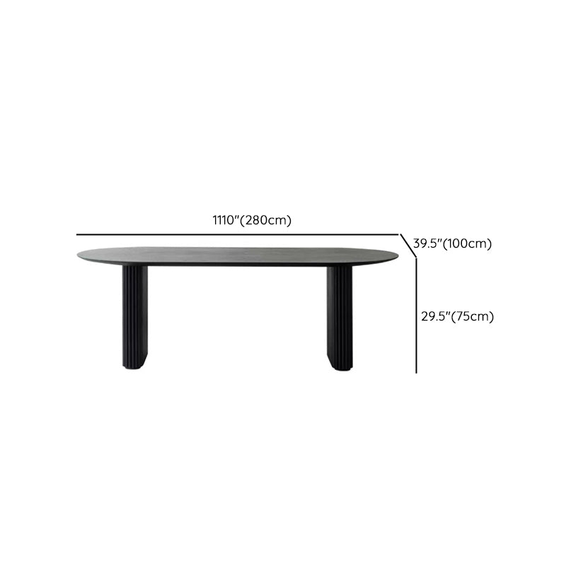 Oval Shaped Office Conference Tables Wood Writing Desks in Black Clearhalo 'furn' 'furn_office_desk' 'Furniture' 'Office Desks' 'Office Furniture' 'office_desk' 6874013