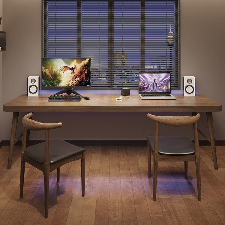 Modern Office Desk Solid Wood Rectangle Writing Desk met H-Base, 29,53 "Tall