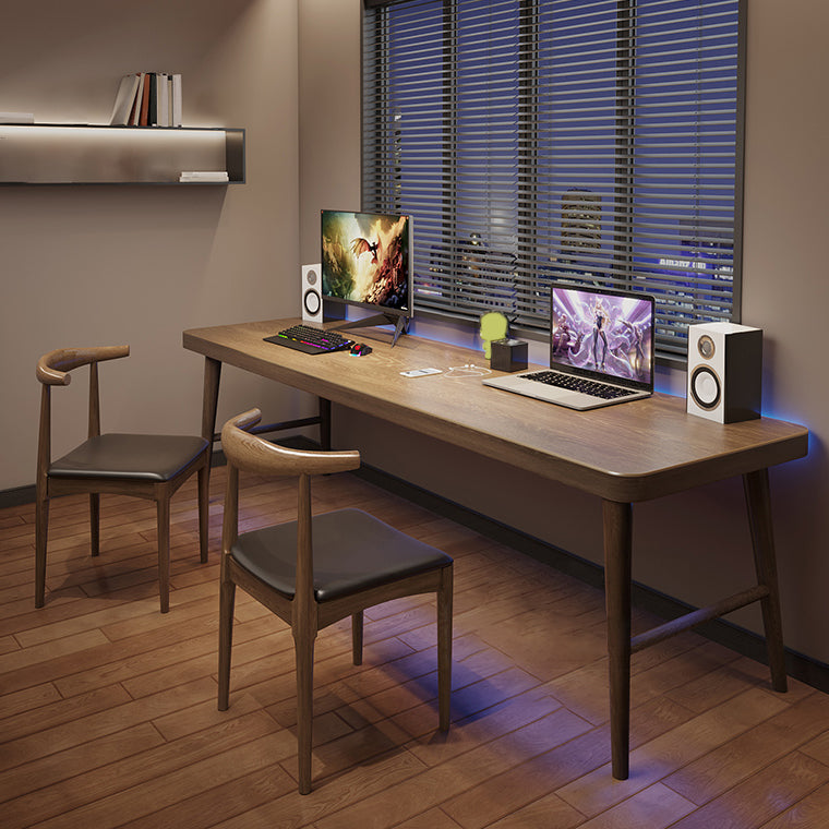 Modern Office Desk Solid Wood Rectangle Writing Desk met H-Base, 29,53 "Tall