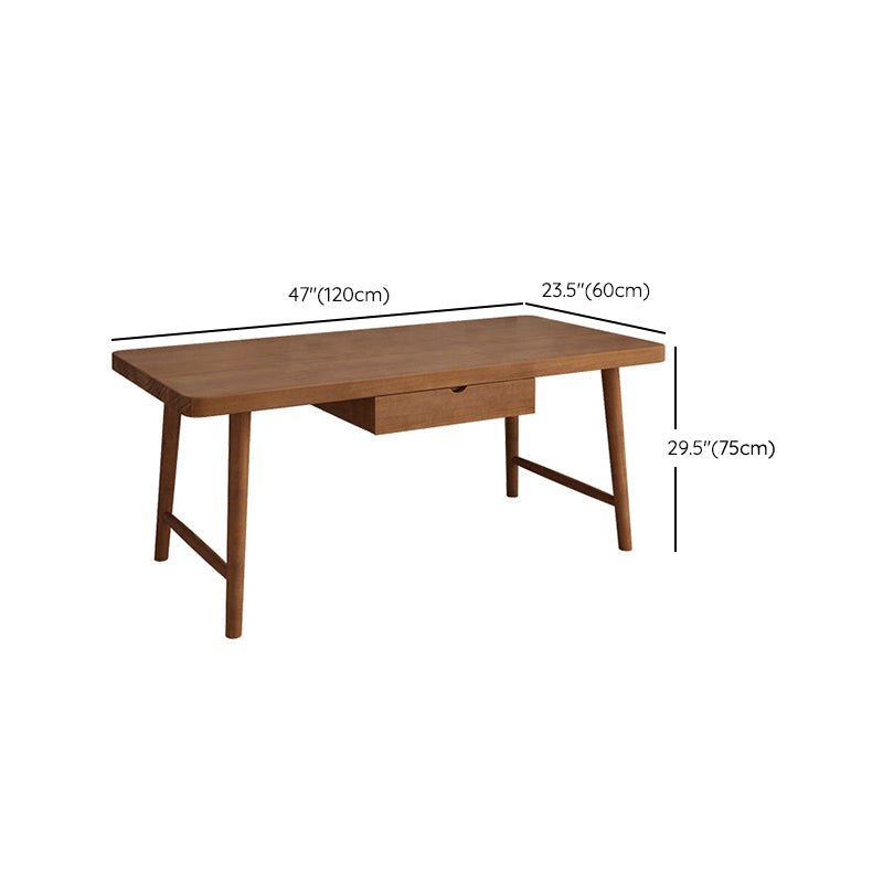 Modern Office Desk Solid Wood Rectangle Writing Desk met H-Base, 29,53 "Tall