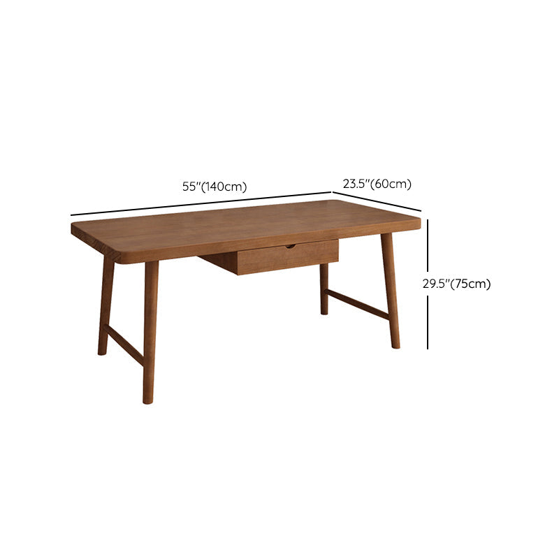 Modern Office Desk Solid Wood Rectangle Writing Desk met H-Base, 29,53 "Tall