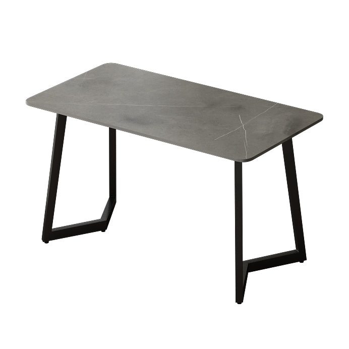 Rectangular Shaped Office Table Stone Writing Desk in Grey/White/Black 51.2"L x 23.6"W x 29.5"H Grey Clearhalo 'furn' 'furn_office_desk' 'Furniture' 'Office Desks' 'Office Furniture' 'office_desk' 6874380