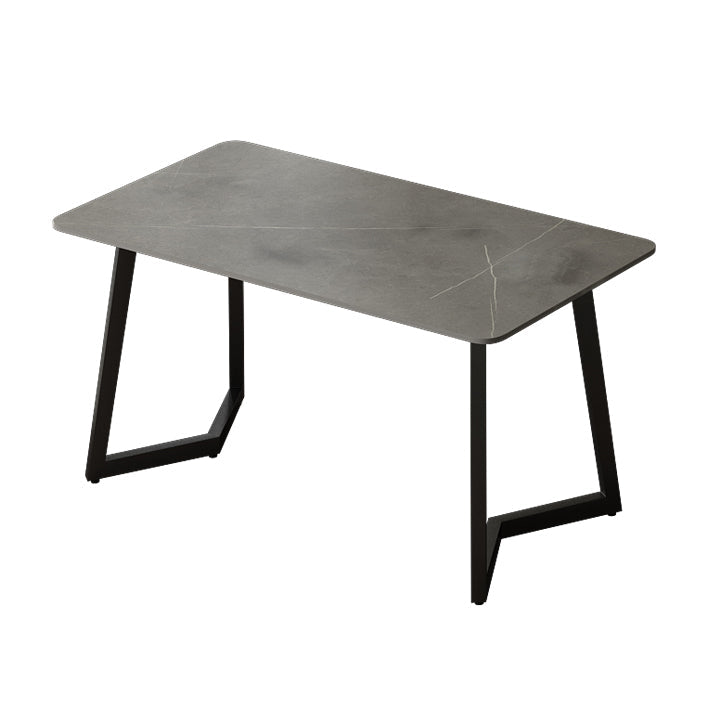 Rectangular Shaped Office Table Stone Writing Desk in Grey/White/Black 55.1"L x 23.6"W x 29.5"H Grey Clearhalo 'furn' 'furn_office_desk' 'Furniture' 'Office Desks' 'Office Furniture' 'office_desk' 6874383
