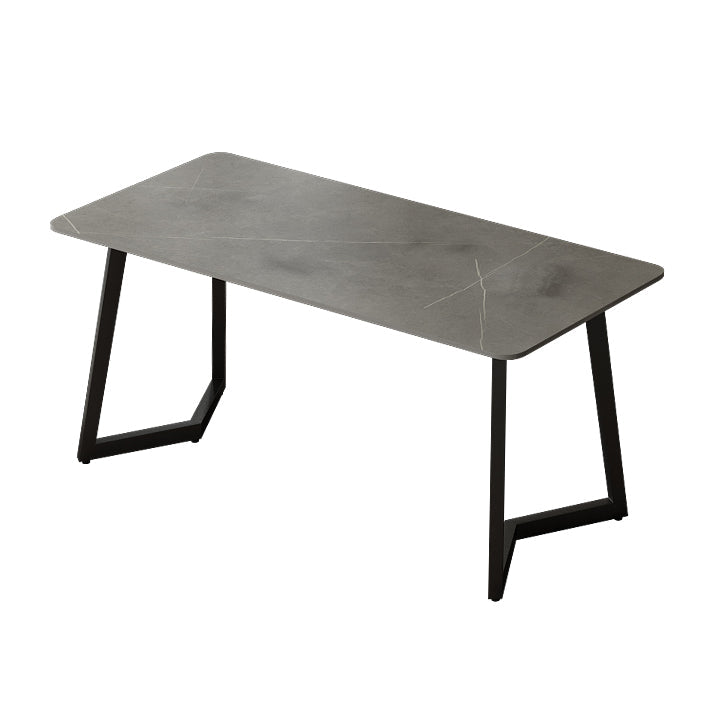 Rectangular Shaped Office Table Stone Writing Desk in Grey/White/Black 63"L x 23.6"W x 29.5"H Grey Clearhalo 'furn' 'furn_office_desk' 'Furniture' 'Office Desks' 'Office Furniture' 'office_desk' 6874384