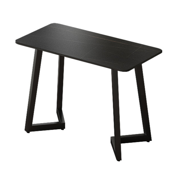 Rectangular Shaped Office Table Stone Writing Desk in Grey/White/Black 39.4"L x 23.6"W x 29.5"H Black-Gold Clearhalo 'furn' 'furn_office_desk' 'Furniture' 'Office Desks' 'Office Furniture' 'office_desk' 6874388