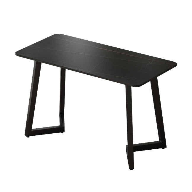 Rectangular Shaped Office Table Stone Writing Desk in Grey/White/Black 47.2"L x 23.6"W x 29.5"H Black-Gold Clearhalo 'furn' 'furn_office_desk' 'Furniture' 'Office Desks' 'Office Furniture' 'office_desk' 6874391