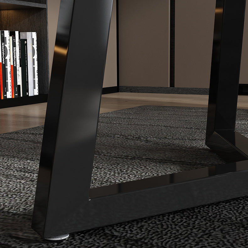 Rectangular Shaped Office Table Stone Writing Desk in Grey/White/Black Clearhalo 'furn' 'furn_office_desk' 'Furniture' 'Office Desks' 'Office Furniture' 'office_desk' 6874392