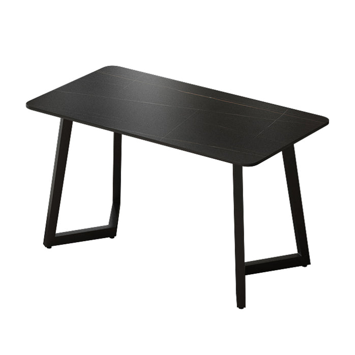 Rectangular Shaped Office Table Stone Writing Desk in Grey/White/Black 51.2"L x 23.6"W x 29.5"H Black-Gold Clearhalo 'furn' 'furn_office_desk' 'Furniture' 'Office Desks' 'Office Furniture' 'office_desk' 6874393