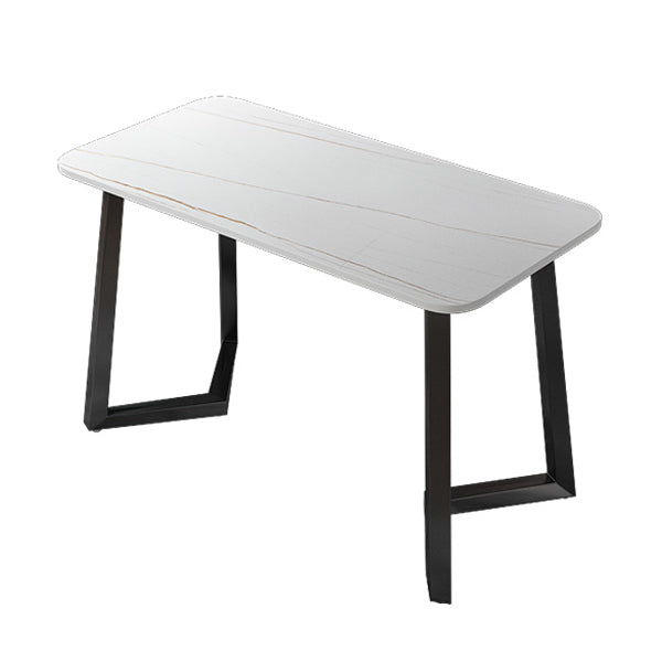 Rectangular Shaped Office Table Stone Writing Desk in Grey/White/Black 47.2"L x 23.6"W x 29.5"H White-Gold Clearhalo 'furn' 'furn_office_desk' 'Furniture' 'Office Desks' 'Office Furniture' 'office_desk' 6874399