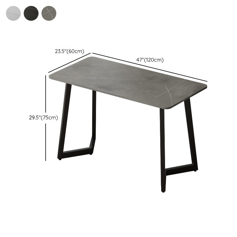 Rectangular Shaped Office Table Stone Writing Desk in Grey/White/Black Clearhalo 'furn' 'furn_office_desk' 'Furniture' 'Office Desks' 'Office Furniture' 'office_desk' 6874406