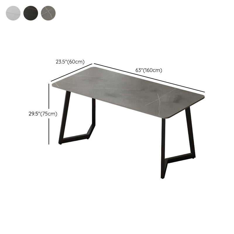 Rectangular Shaped Office Table Stone Writing Desk in Grey/White/Black Clearhalo 'furn' 'furn_office_desk' 'Furniture' 'Office Desks' 'Office Furniture' 'office_desk' 6874407