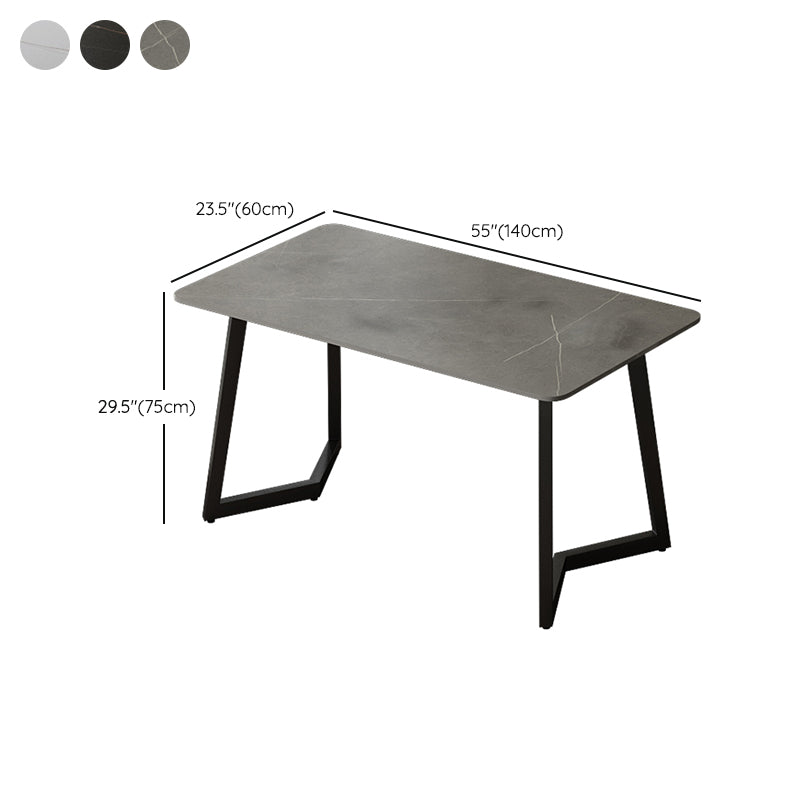 Rectangular Shaped Office Table Stone Writing Desk in Grey/White/Black Clearhalo 'furn' 'furn_office_desk' 'Furniture' 'Office Desks' 'Office Furniture' 'office_desk' 6874408