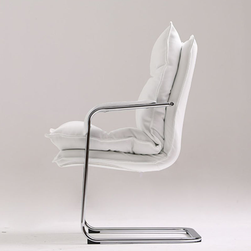 Chaise de bureau à bras fixe moderne sans chaise de bureau en cuir pénible