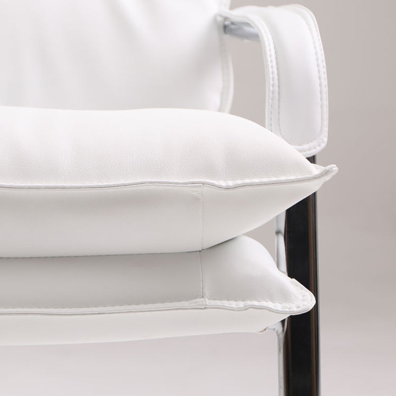 Chaise de bureau à bras fixe moderne sans chaise de bureau en cuir pénible