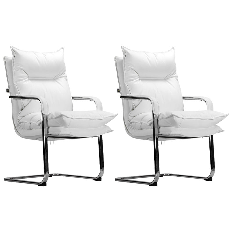 Chaise de bureau à bras fixe moderne sans chaise de bureau en cuir pénible