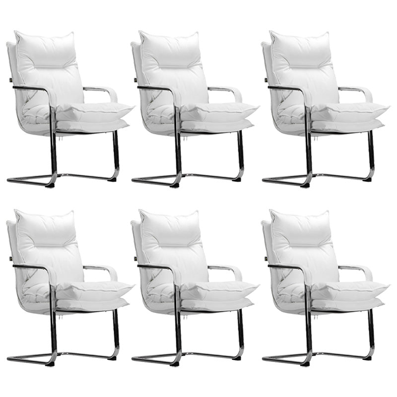 Chaise de bureau à bras fixe moderne sans chaise de bureau en cuir pénible