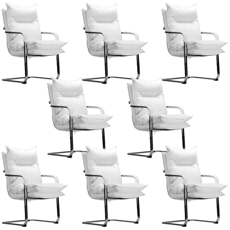 Chaise de bureau à bras fixe moderne sans chaise de bureau en cuir pénible