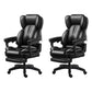 Modern Swivel Chair Adjustable Seat Height Faux Leather Office Chair with Wheels Black 2 Piece Set With Footrest Clearhalo 'furn' 'furn_office_chair' 'Furniture' 'Office Chairs' 'Office Furniture' 'office_chair' 6875861